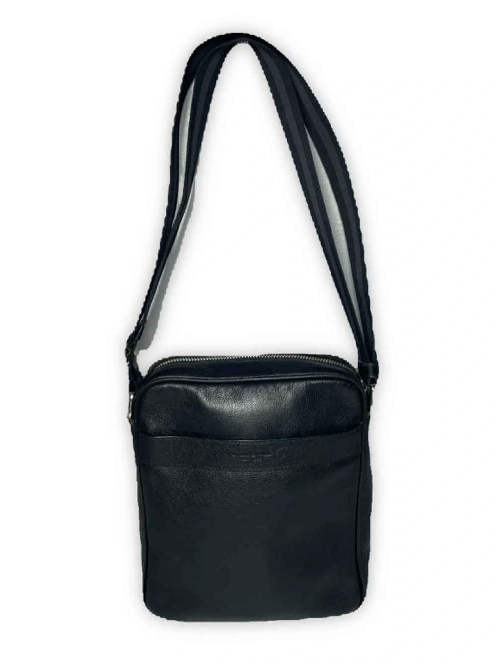 Coach Charles Flight Bag Crossbody Travel Black Pebbled Leather F54782 Messenger